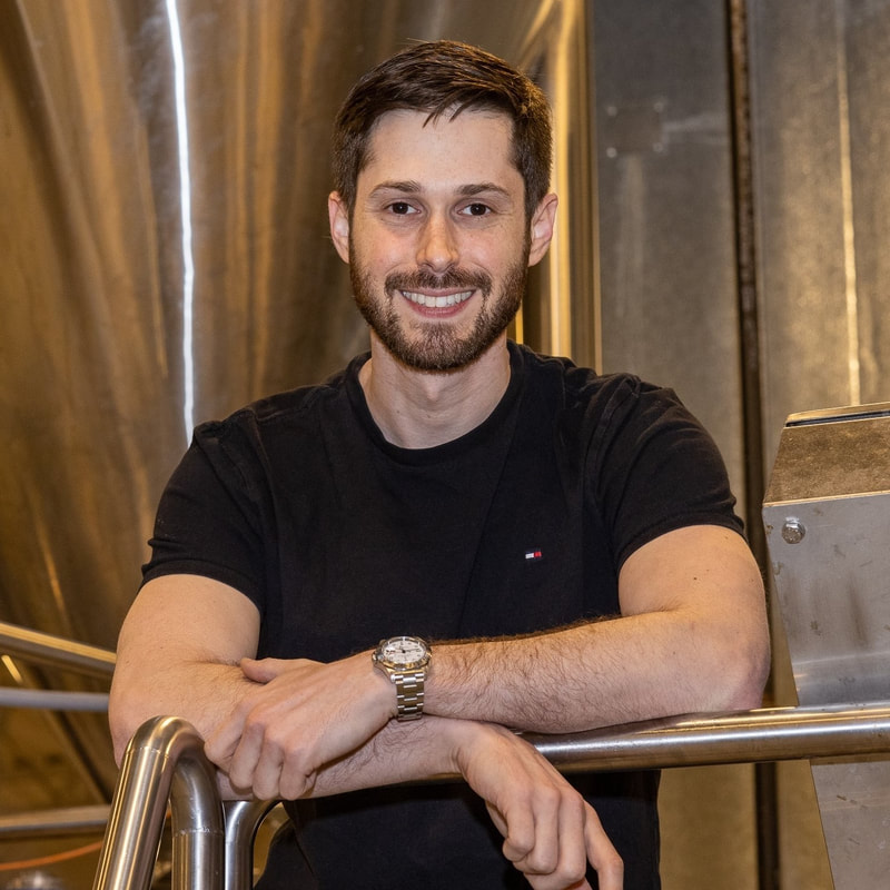 Alex the co-founder standing on the brew deck pretending he knows what he's doing